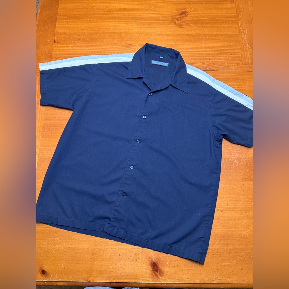 Edge Men's Navy Shirt with Sky Blue Accents